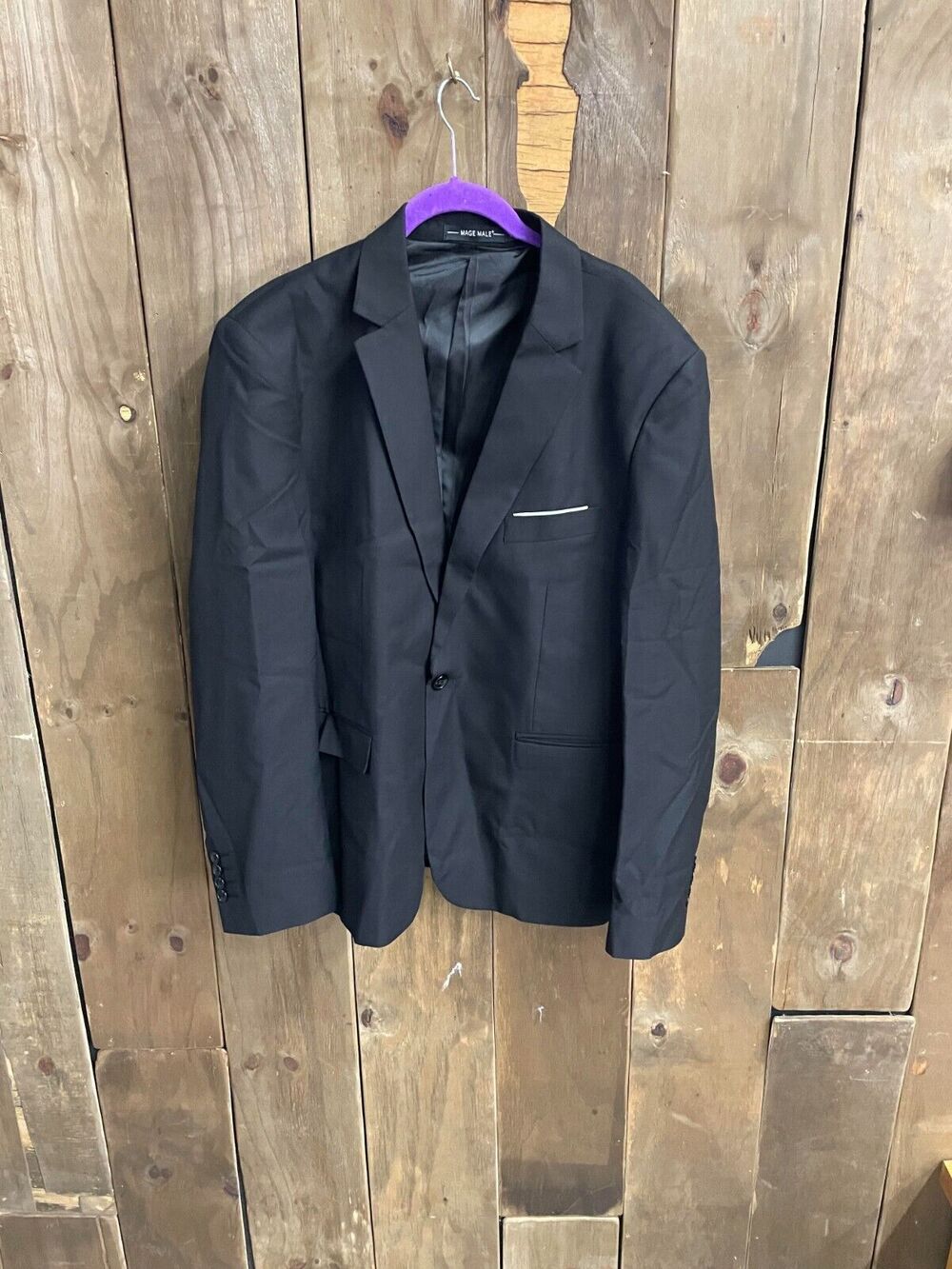 Mage Male Black Suit Jacket With Bow Tie Size Large